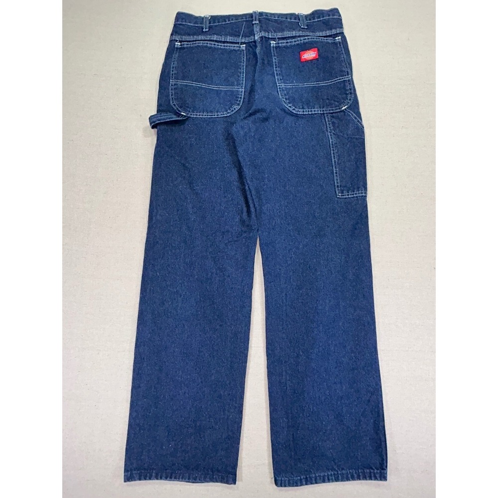 Vintage Dickies Mens Carpenter Jeans 30 Dark Wash Blue Denim Utility Work Pant - Picture 7 of 10
